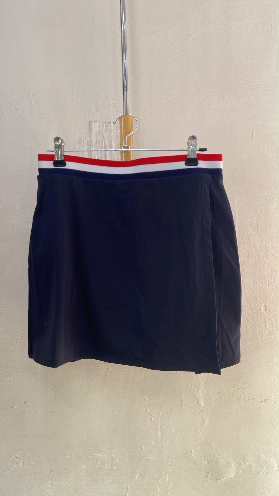 Navy Mini Skirt with Colorful Waistband