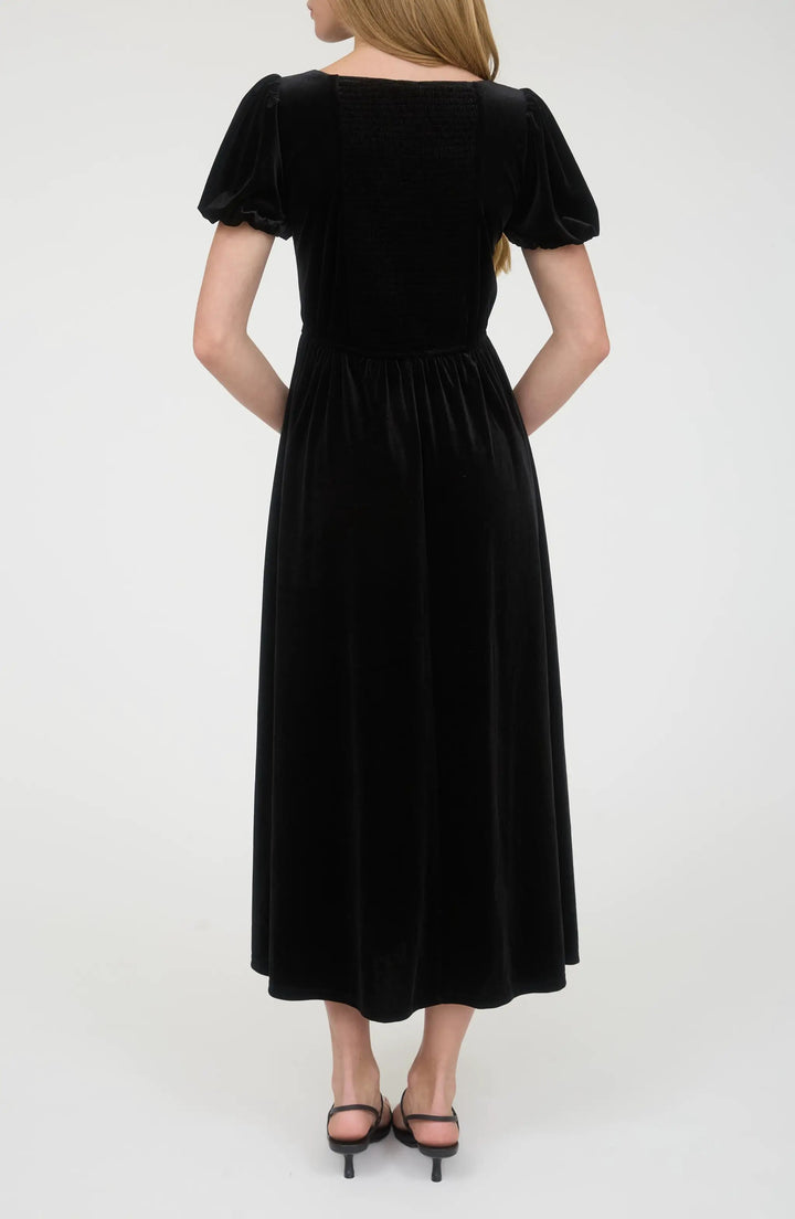Vestido largo negro terciopelo by Yanet Collective