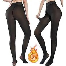 Medias Mallas Leggins Afelpadas Efecto Translúcido, Gruesas para el Invierno by Yanet Collection