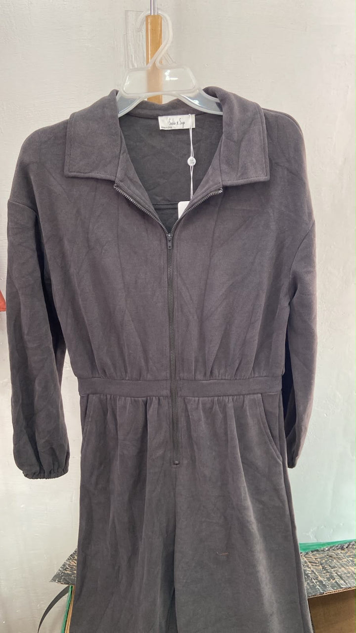 Jumpsuit de Manga Larga con Cierre y Cuello - Estilo Boutique
