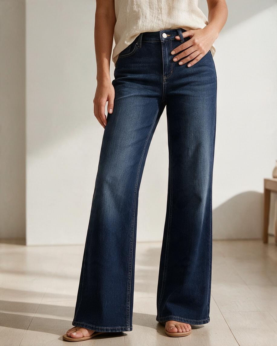 Pantalón de mezclilla Wide leg low rise