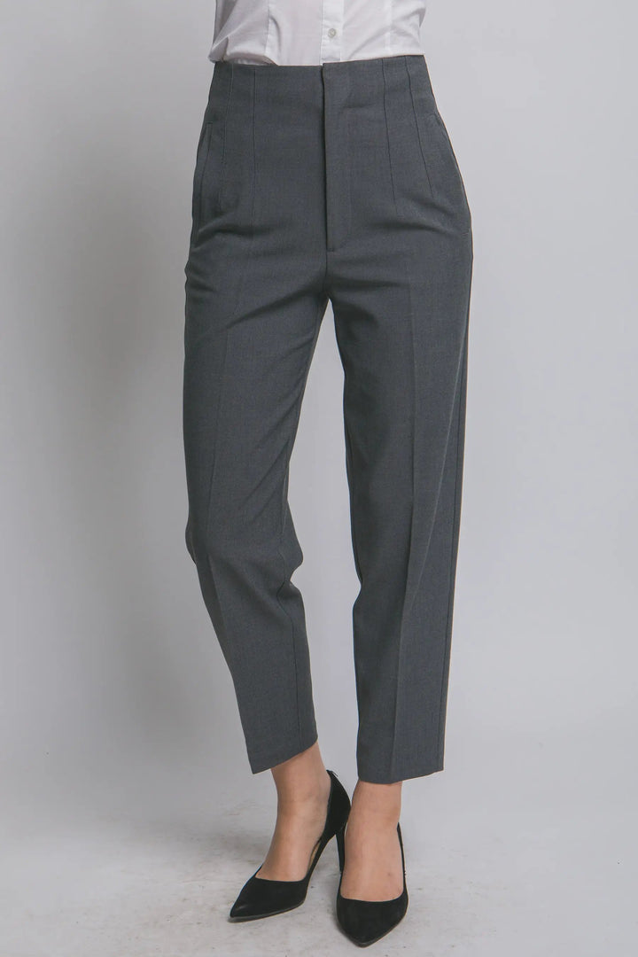 Pantalón de Vestir Mujer | Corte Recto Tiro Alto – Color Gris Clásico by Yanet Collective