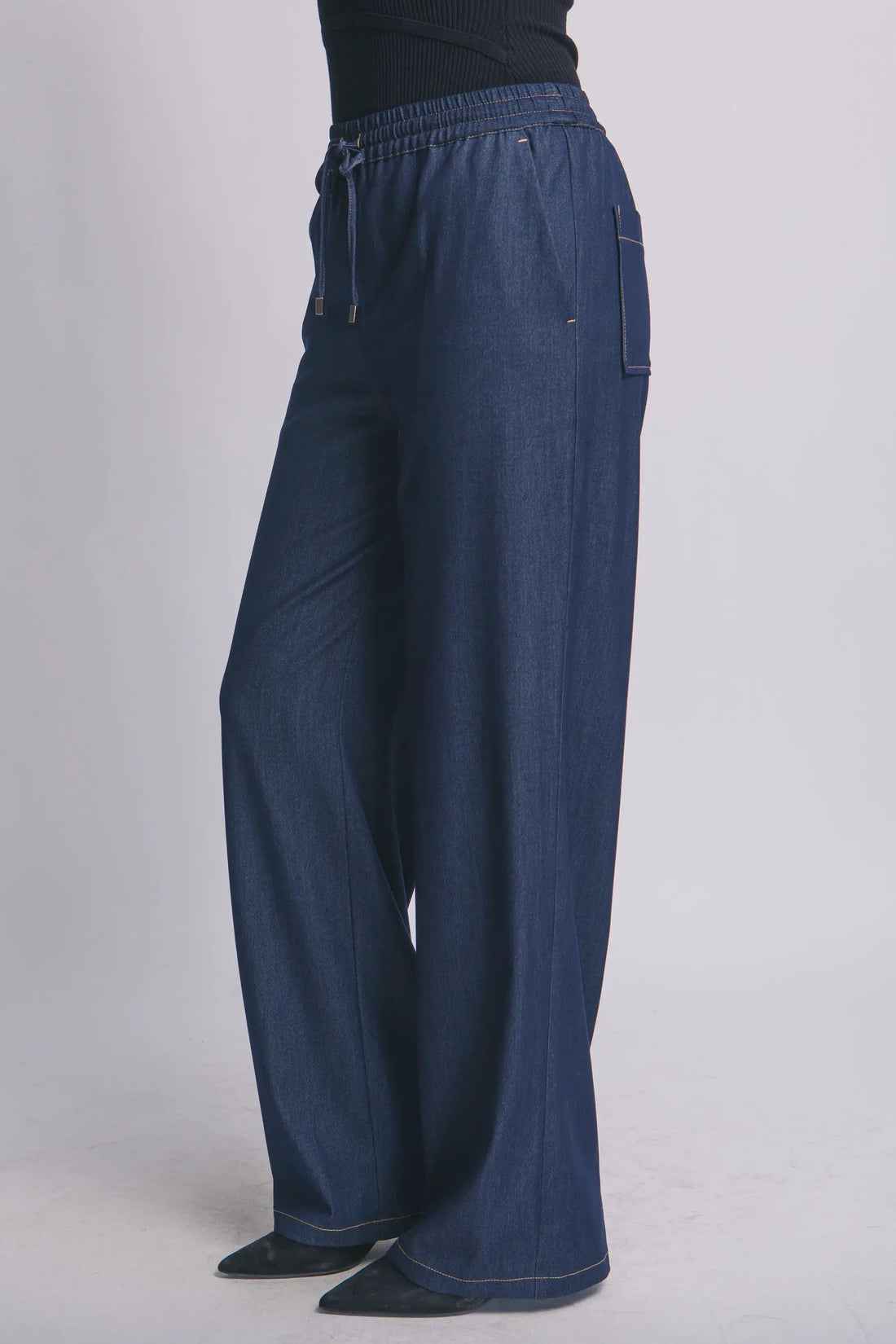 Pantalón de Mezclilla Corte Ancho para Mujer - Azul Desgastado - Estilo Moderno by LOVE TREE