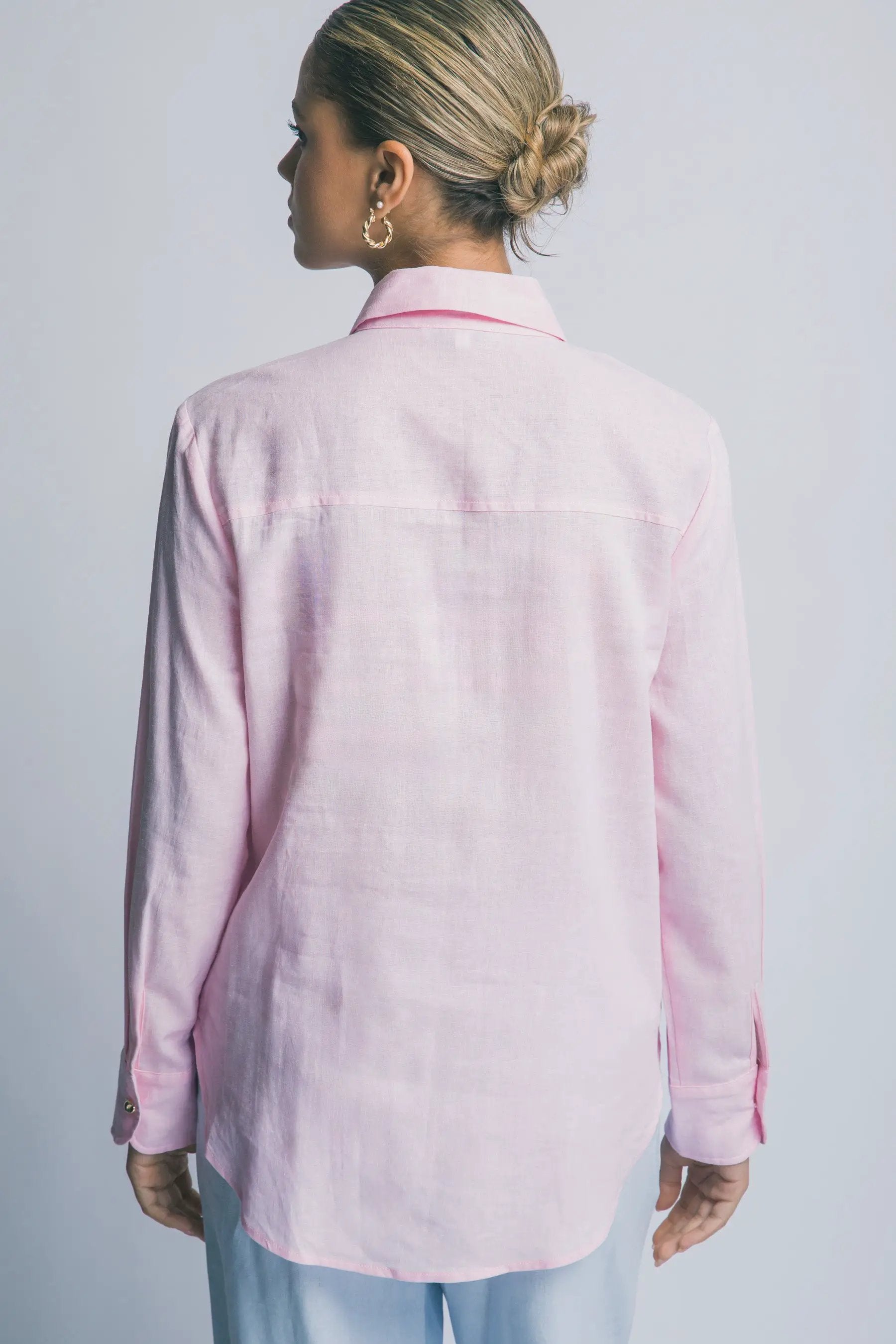 Blusa Camisa Manga Larga Rosa by LOVE TREE
