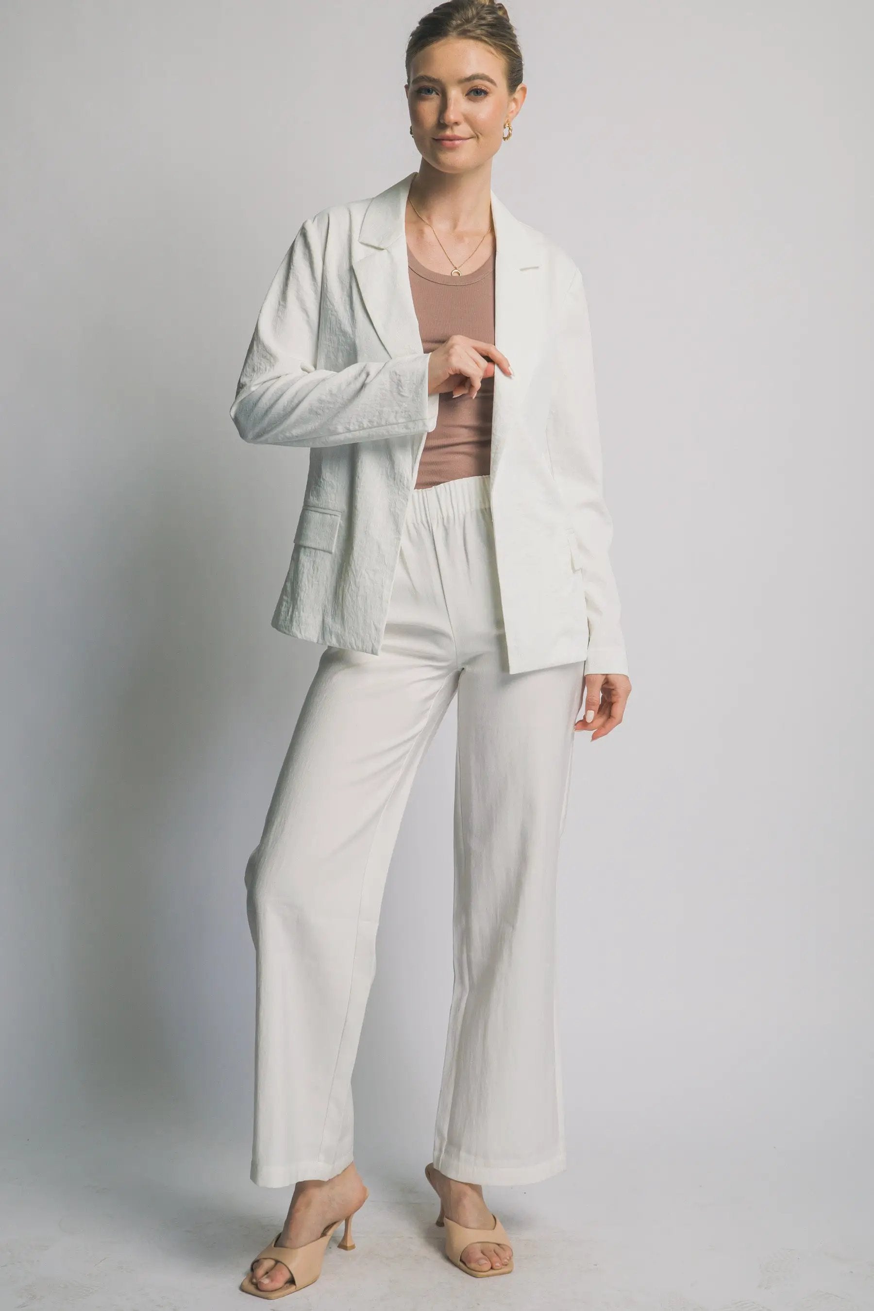 LOVE TREE Blazer de Manga Larga con Frente Abierto para Mujer - Blazers