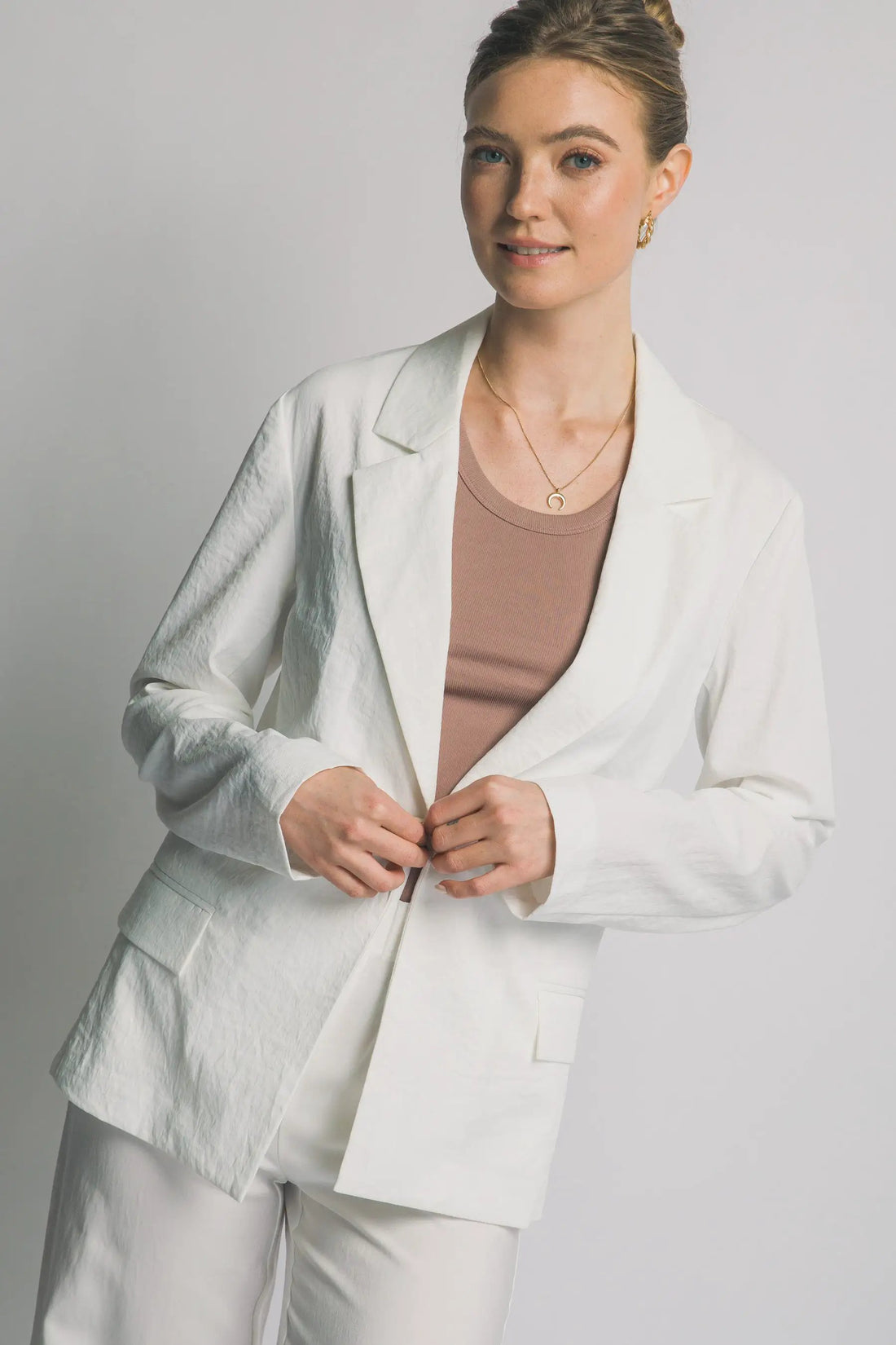 LOVE TREE Blazer de Manga Larga con Frente Abierto para Mujer - Blazers