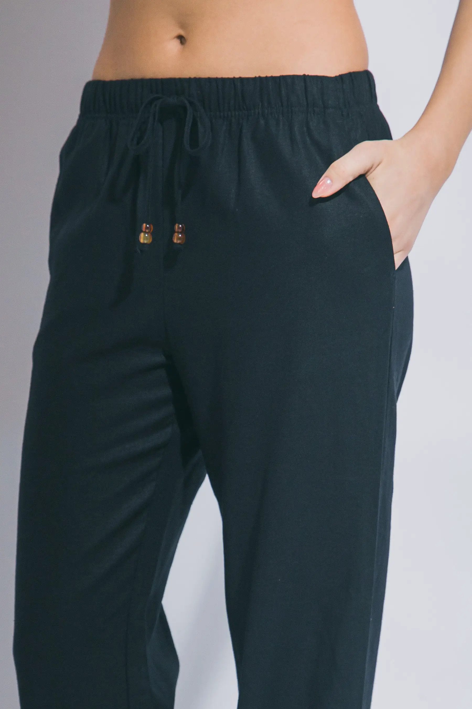 Pantalones de Lino Rectos con Cordón - Estilo y Comodidad by LOVE TREE