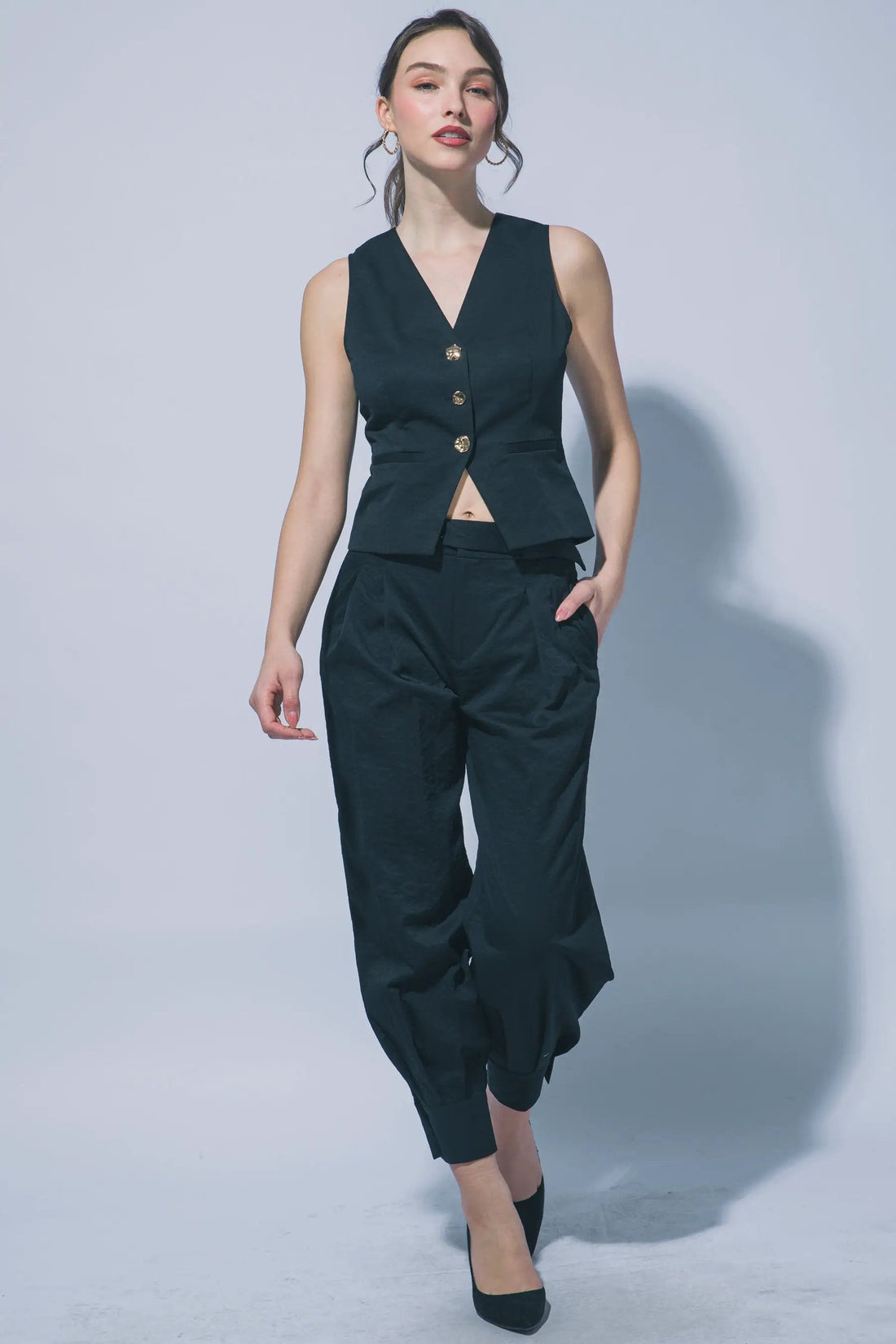 Chaleco Casual Chic con Botones y Escote en V para Mujer