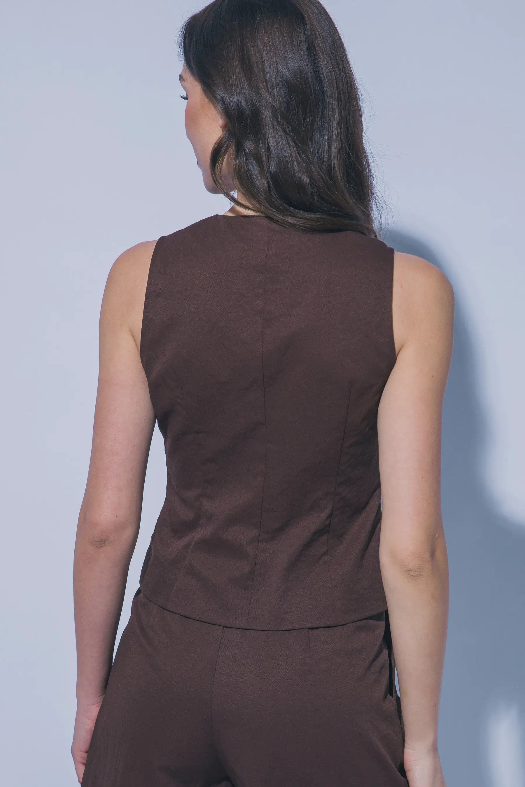 Chaleco de Mujer con Cuello en V y Botones al por Mayor 5230VL by LOVE TREE