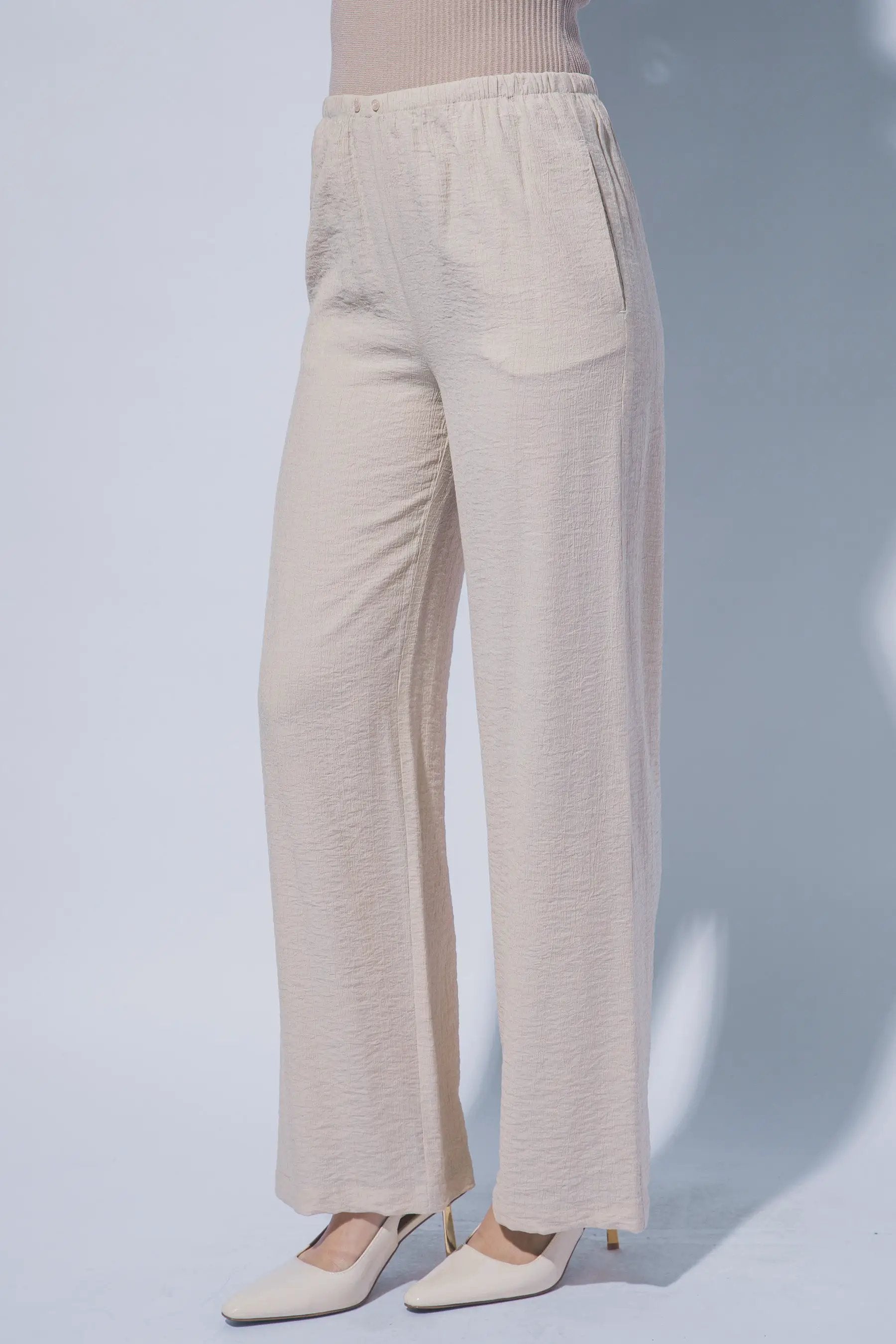 Wholesale Textured Wide Leg Pant 60127PN by LOVE TREE