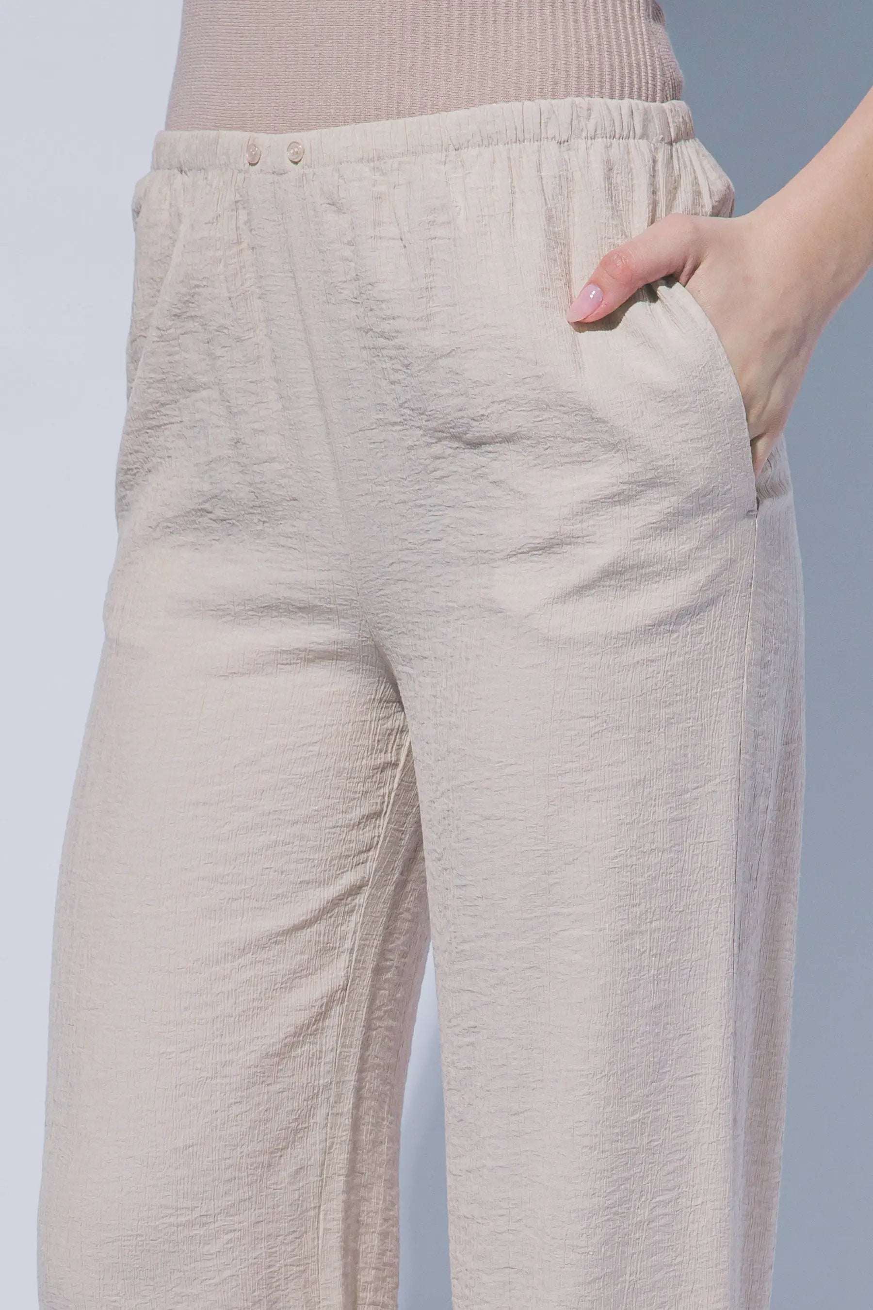 Wholesale Textured Wide Leg Pant 60127PN by LOVE TREE