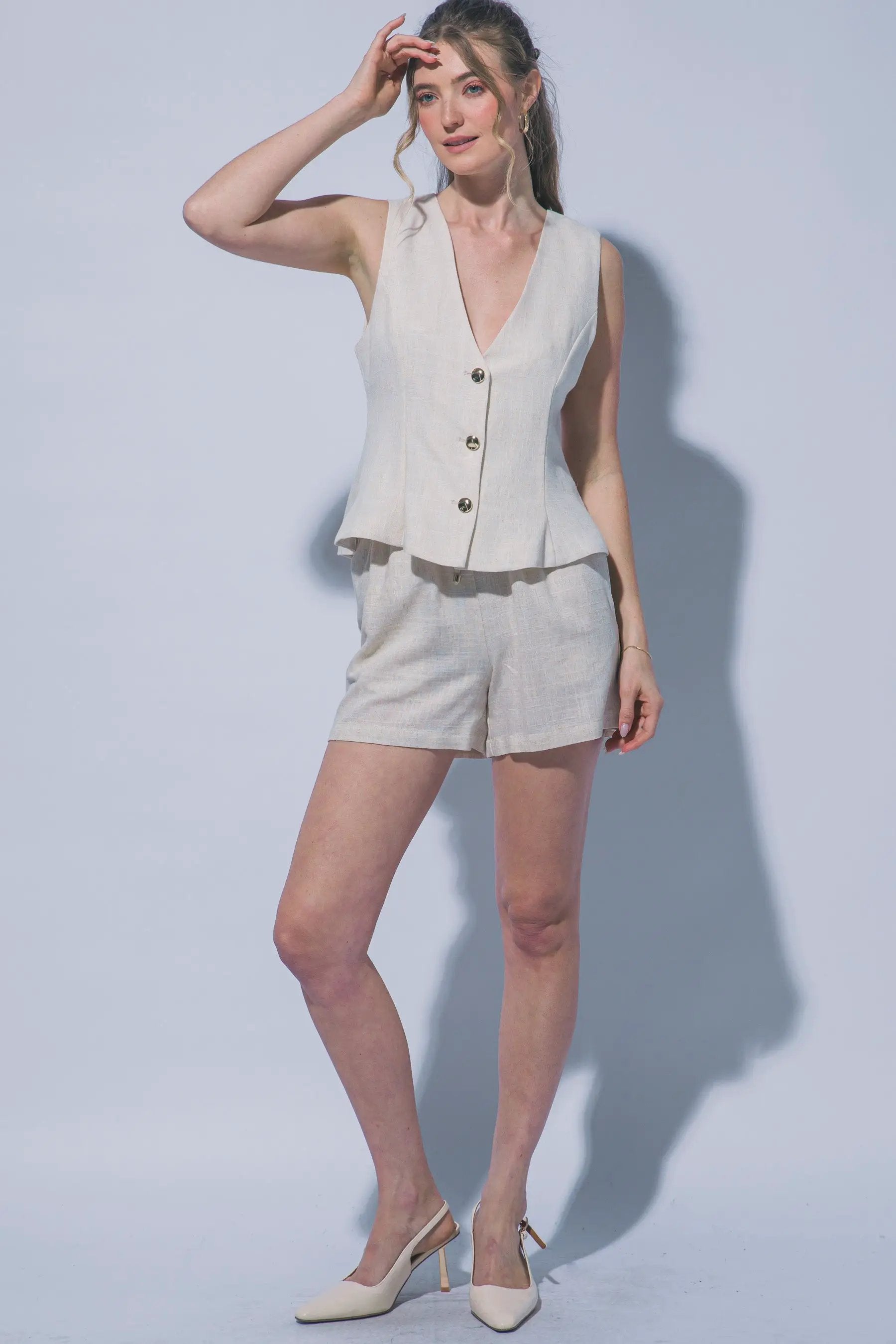 Chaleco de Lino Peplum - Estilo y Elegancia para Mujer by LOVE TREE