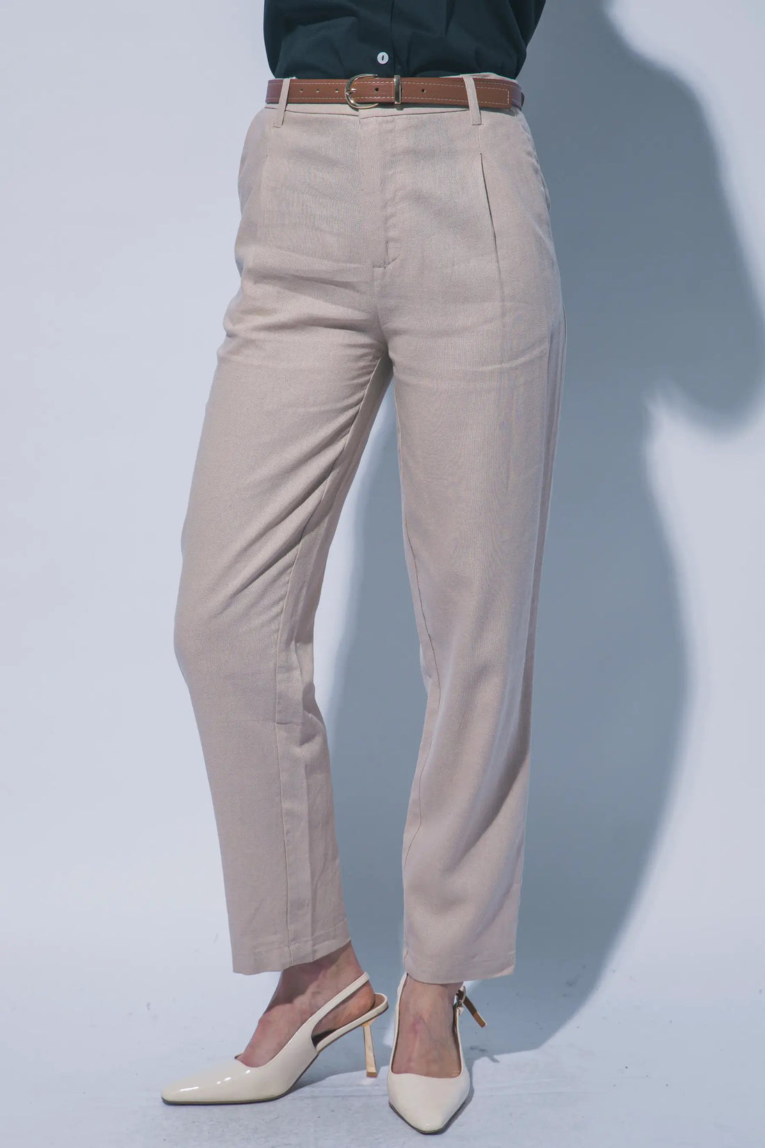 Pantalones Palazzo de Lino de Cintura Alta con Cinturón - Elegancia y Comodidad by LOVE TREE