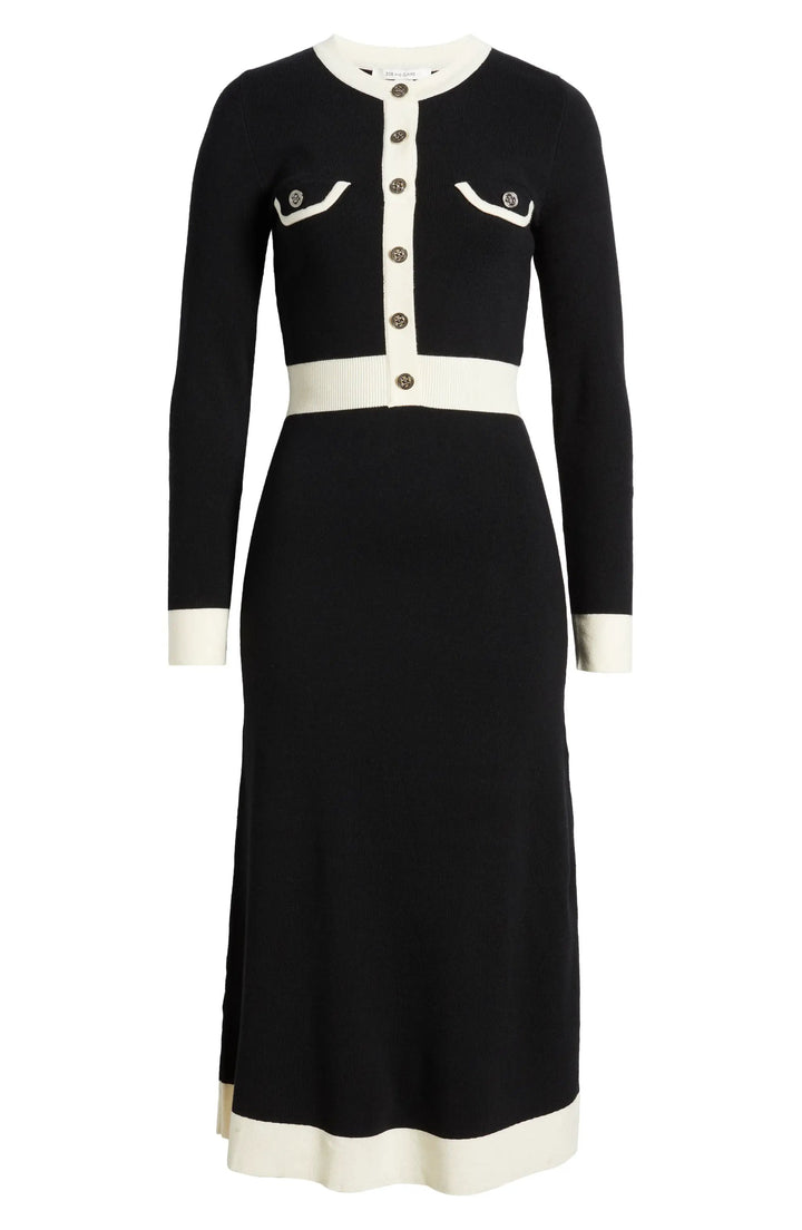 Vestido Negro Manga Larga Abotonado by Yanet Collective