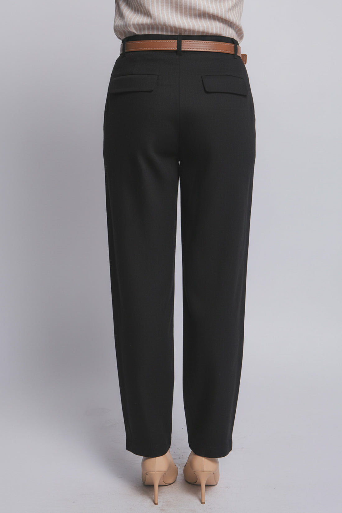 Pantalones de Lino de Tiro Alto con Cinturón para Mujer by LOVE TREE