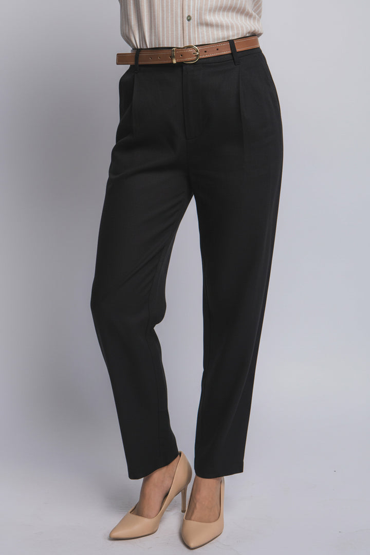 Pantalones de Lino de Tiro Alto con Cinturón para Mujer by LOVE TREE