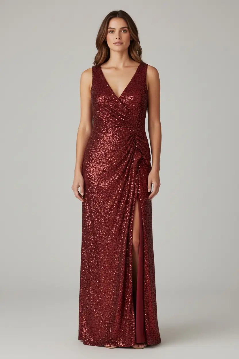 Vestido rojo largo catálogo by Yanet Collective