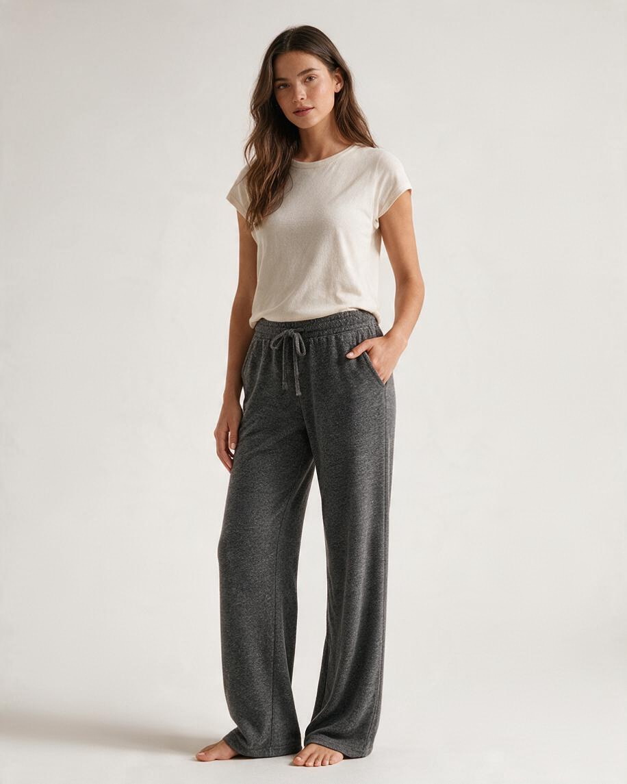 Pantalones Relaxed Fit en Gris con Cintura Ajustable - Estilo Boutique