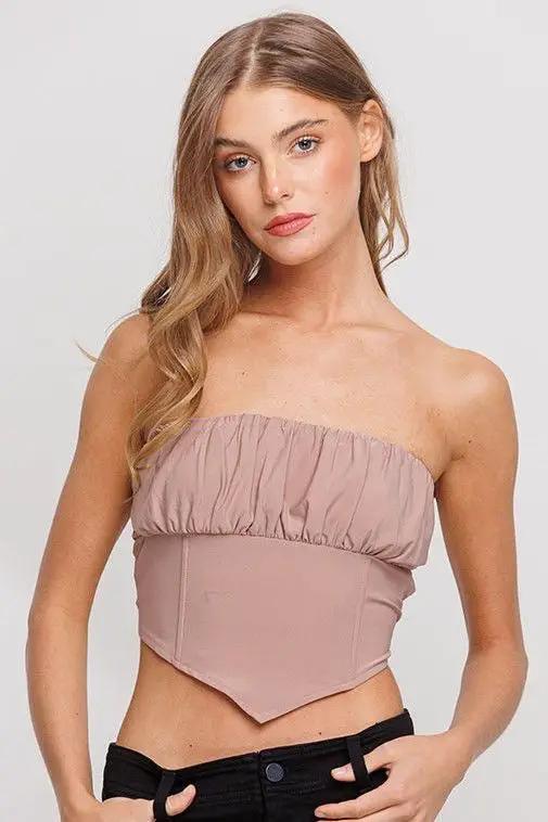 Top strapless tipo corset. by Yanet Collection