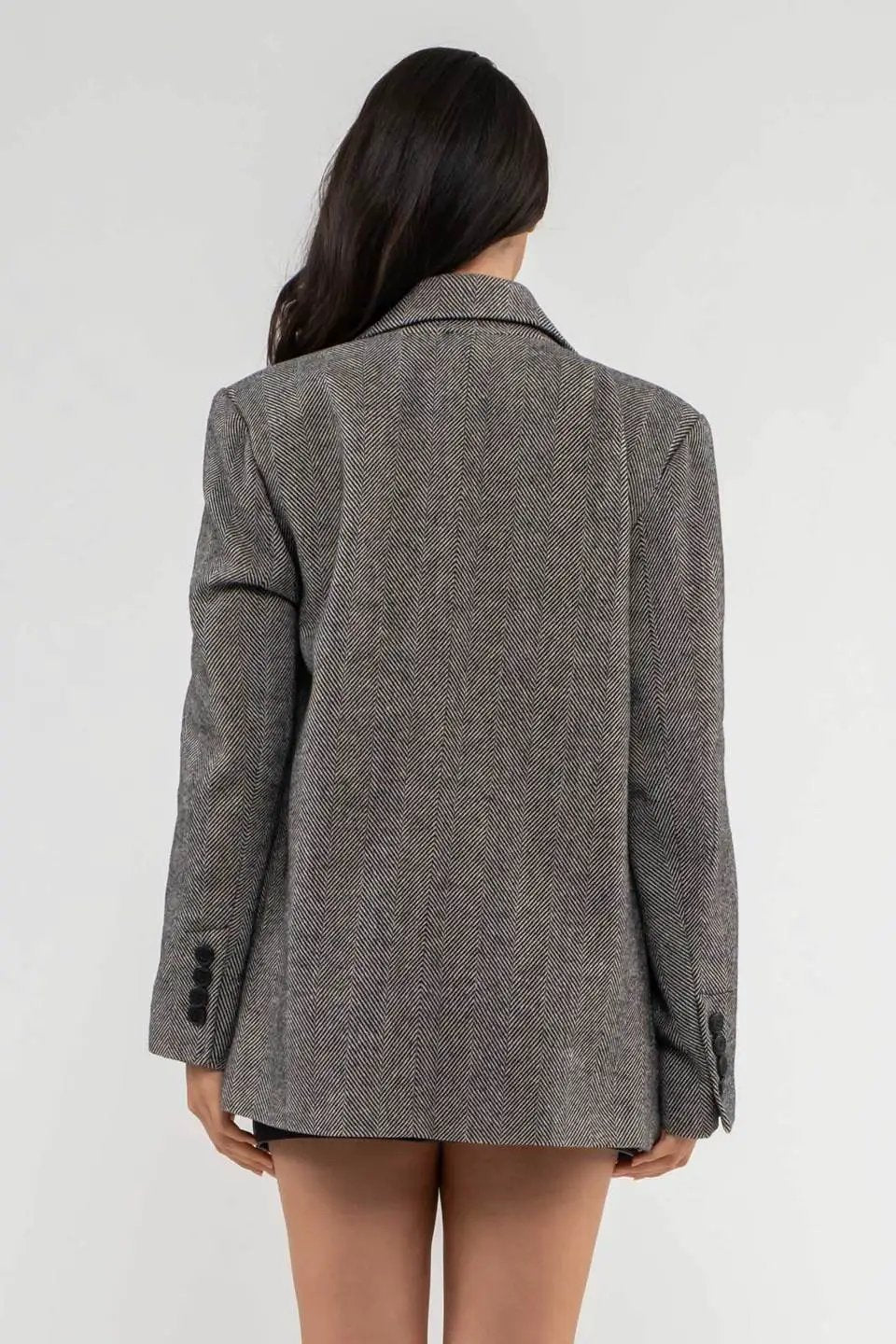 BLAZER LARGO CON CUELLO DE SOLAPA by Yanet Collection