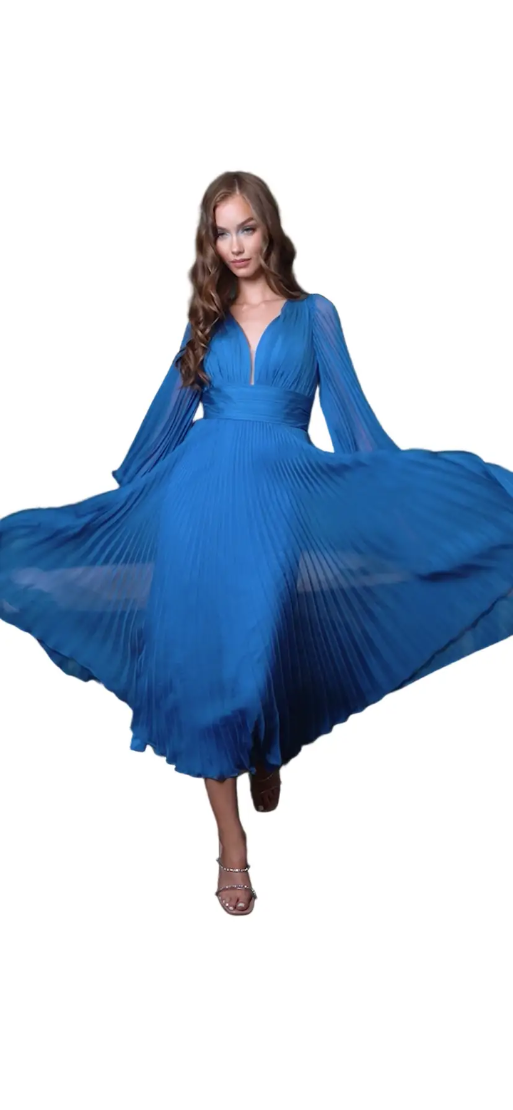 Vestido azul de catálogo CD242S by Yanet Collection