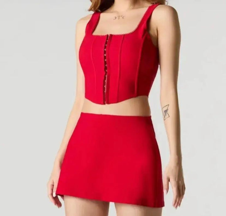 Yanet Collective Mini falda short roja - Faldas