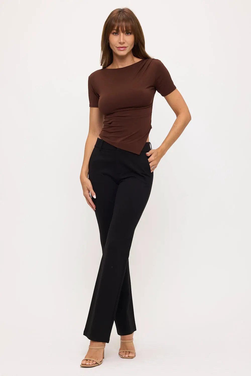 Blusa ITY Asimétrica Manga 3/4 | Top Mujer Elegante y Cómodo by Yanet Collective