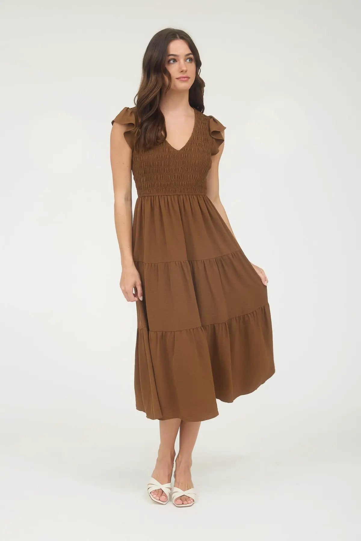 Vestido Maxi con Mangas Flutter by shopblupepper