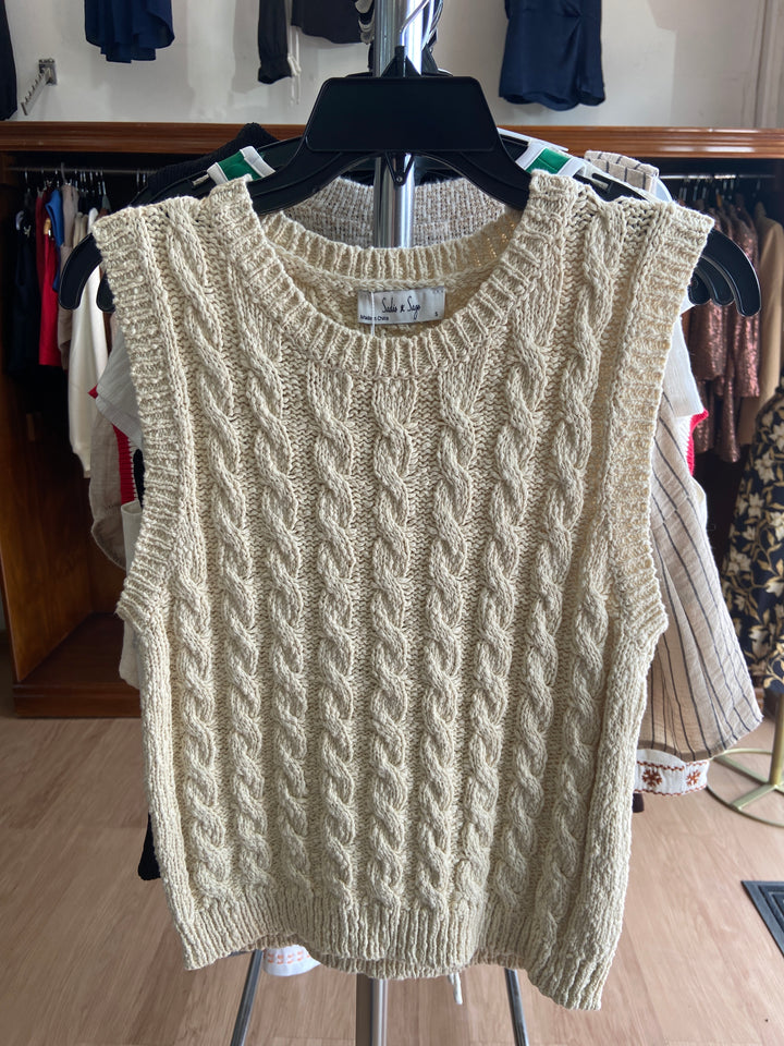 Chaleco tejido beige