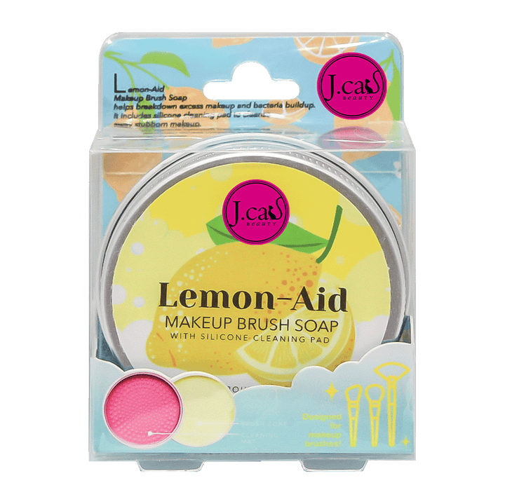 Jabón Limpiador Lemon-Aid para Brochas y Esponjas con Tapete Limpiador de Silicón J.Cat Beauty by Yanet Collective
