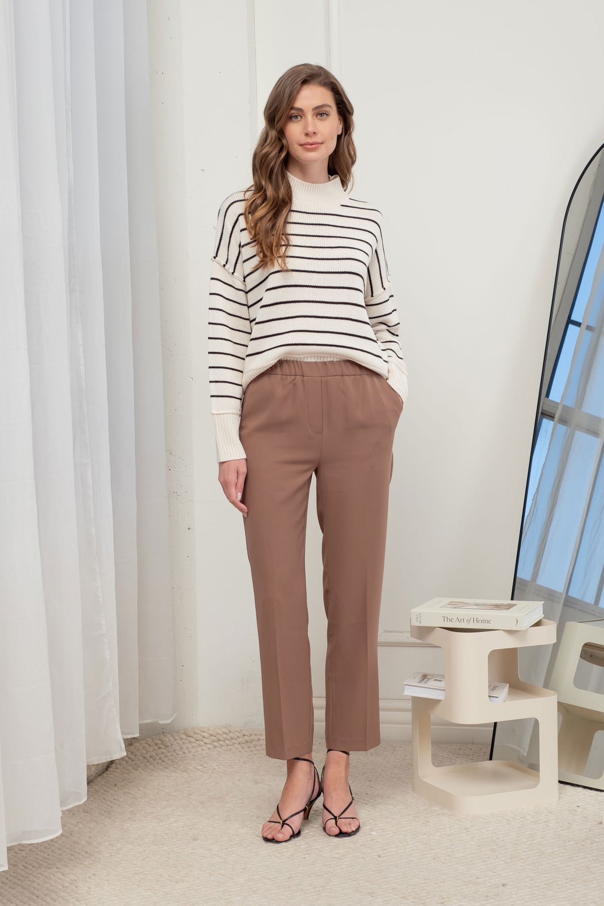 Pantalones de Vestir Rectos con Cintura Elástica - Estilo Boutique