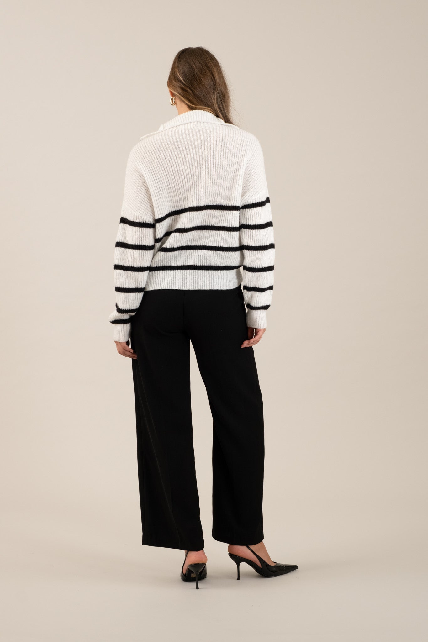 Pantalones de Vestir Plisados de Pierna Ancha y Talle Alto