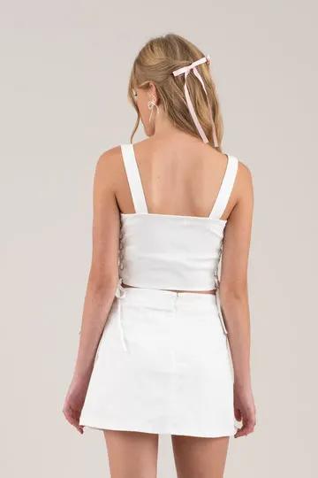 Mini falda Plisada con Shorts Blanca by Yanet Collective