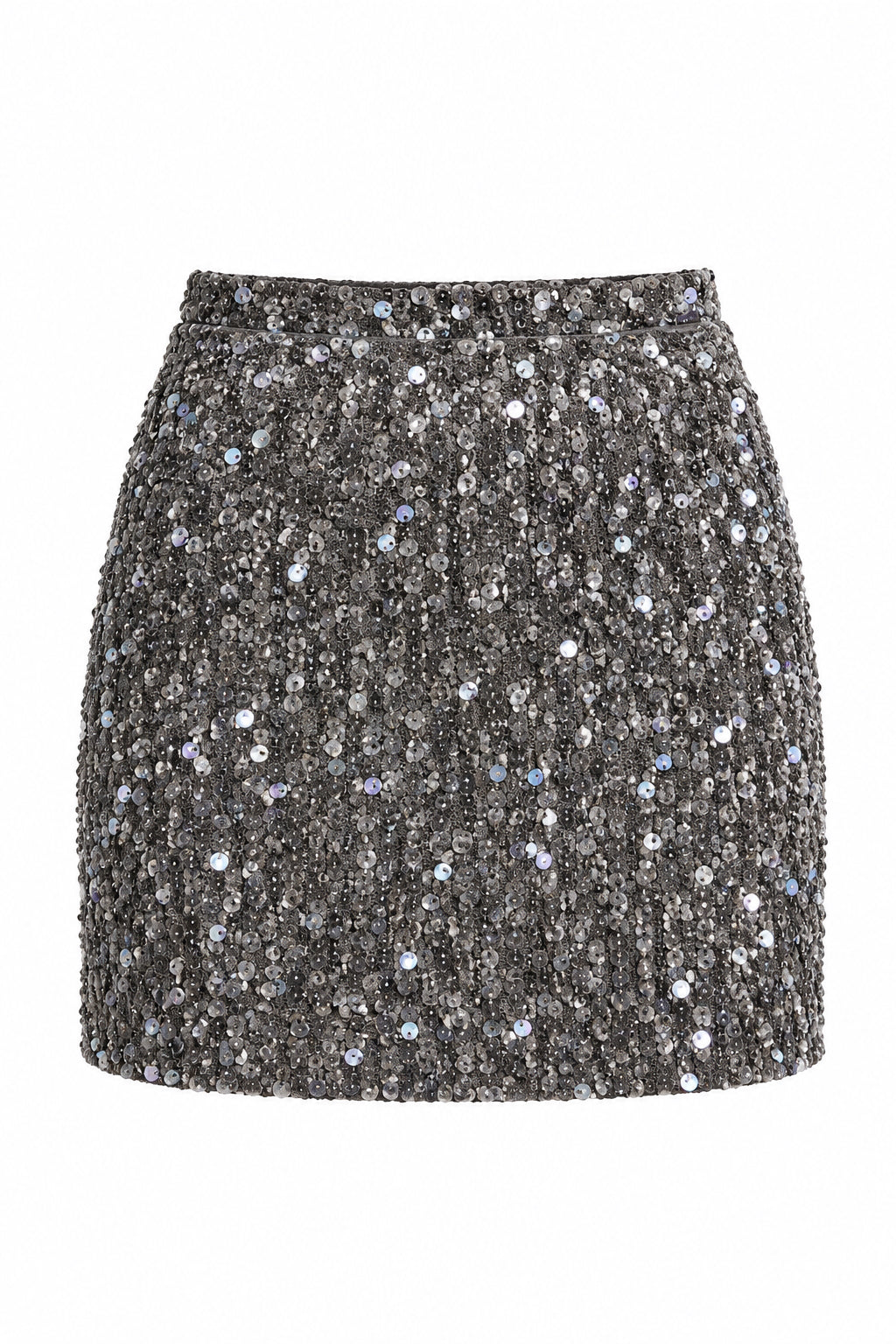 Tela de Lentejuelas Plateadas con Detalle Animal Print - Estilo Boutique