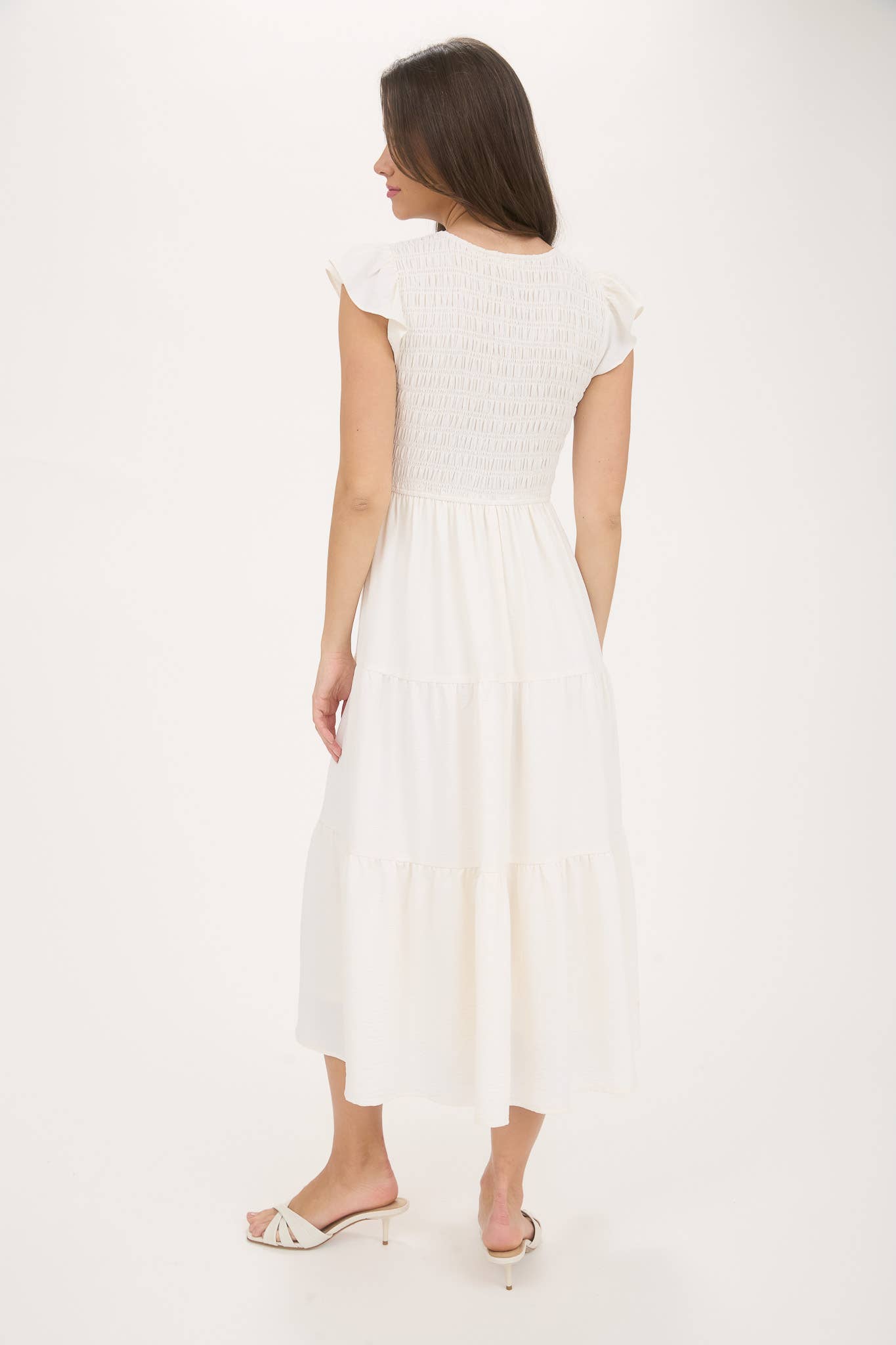 Vestido Maxi Boho con Mangas Volantes - Elegancia Fluida para Bodas y Verano