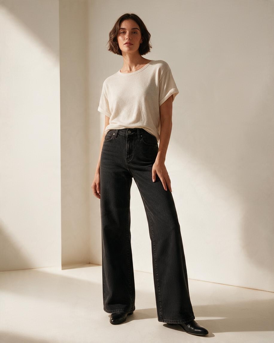 Pantalón negro mezclilla