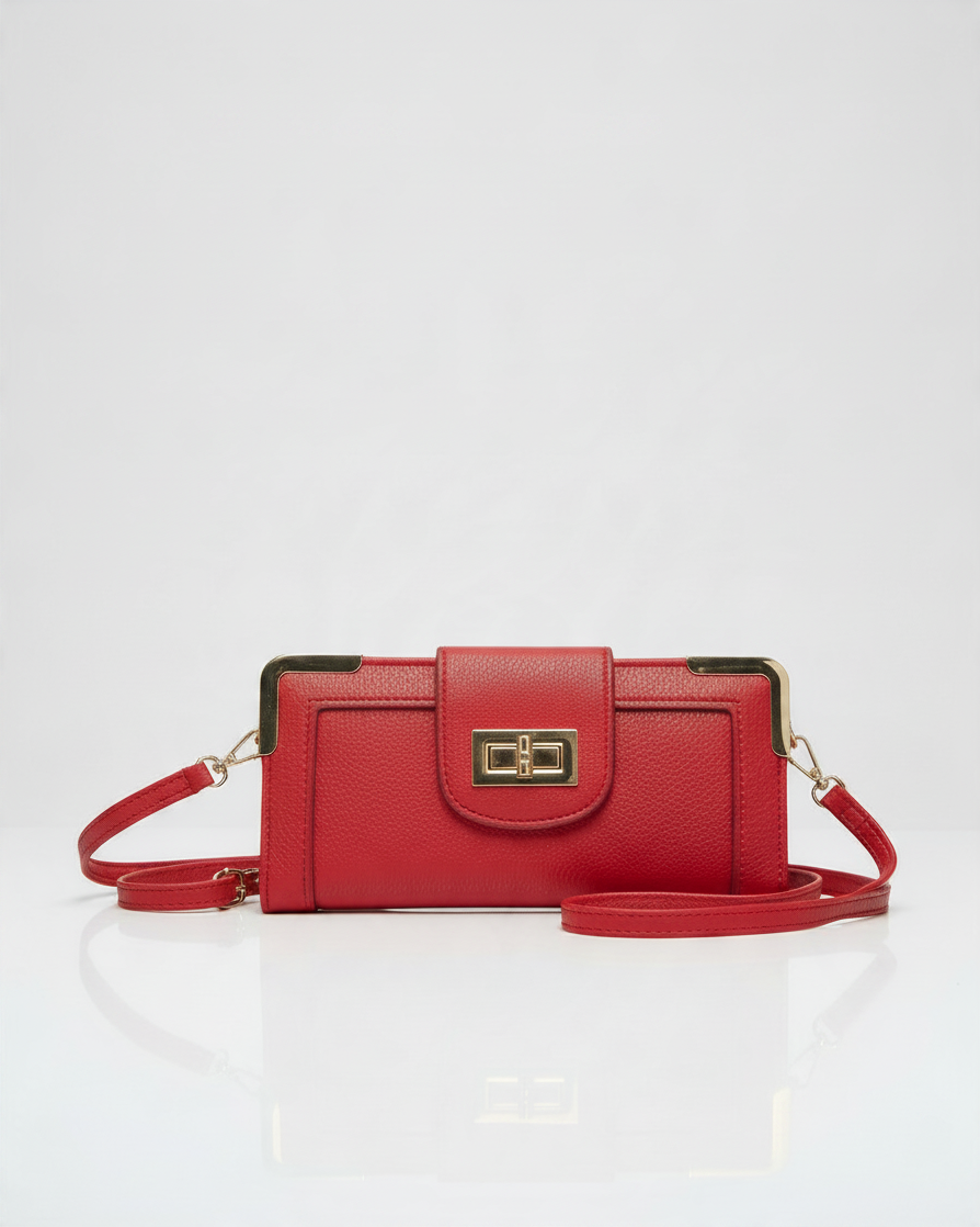 Cartera Textura Roja Look De Oficina