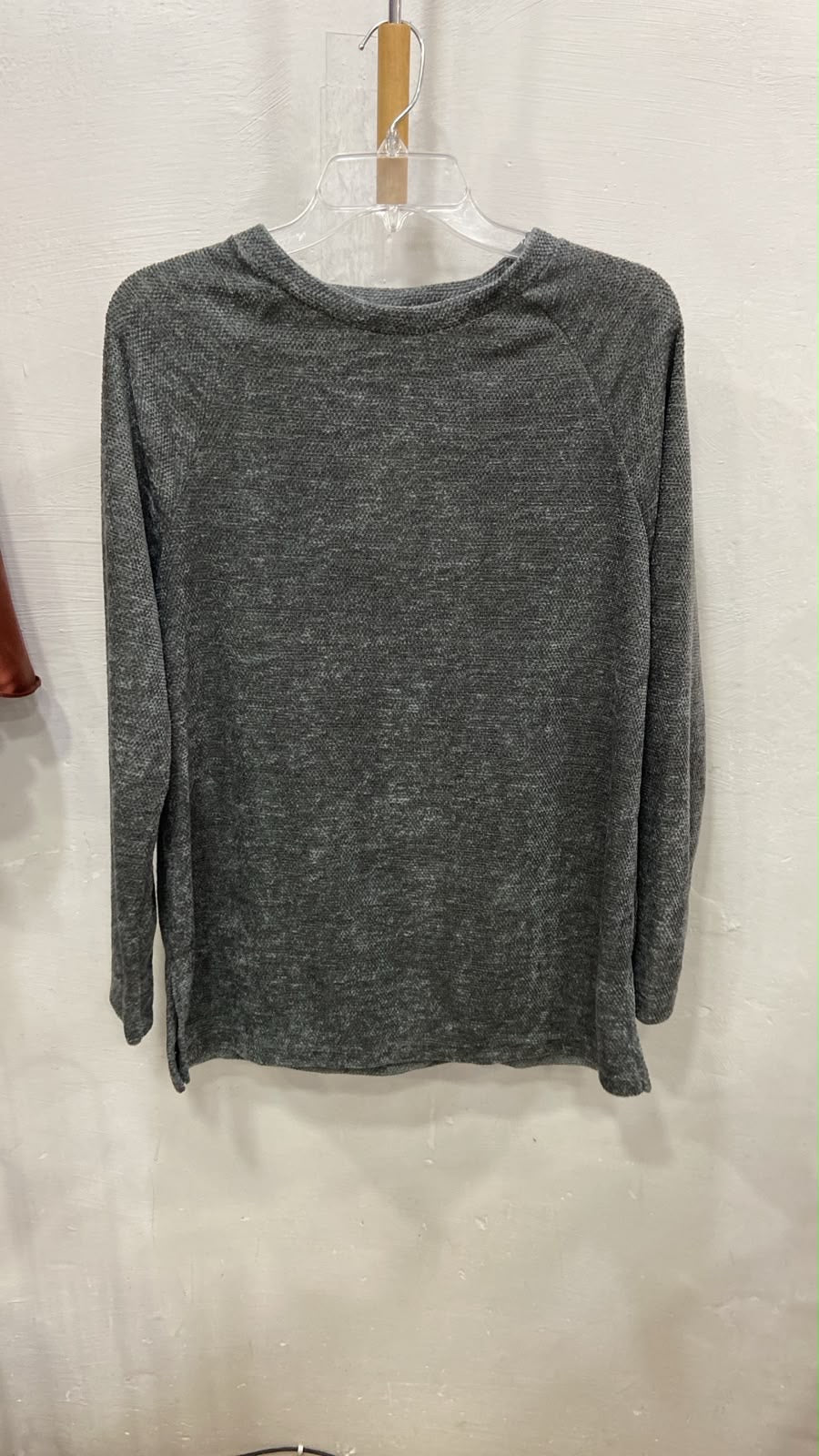 Gray Long Sleeve Top with Subtle Texture
