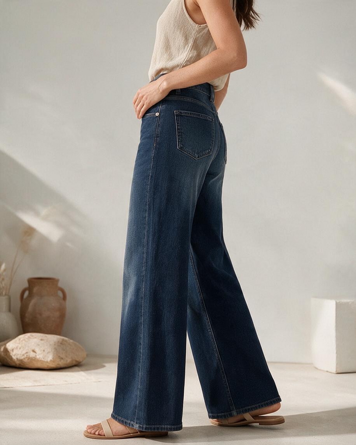 Pantalón de mezclilla Wide leg low rise