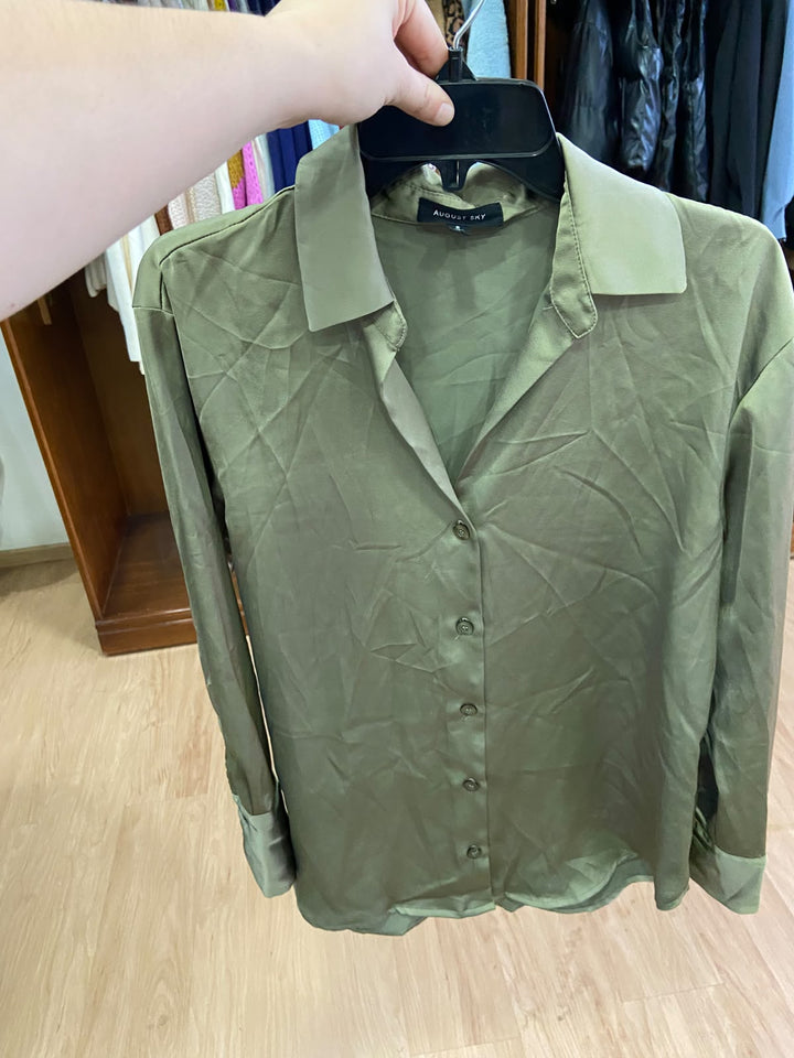 Camisa de Botones Olive con Puños Doblados - Estilo Boutique