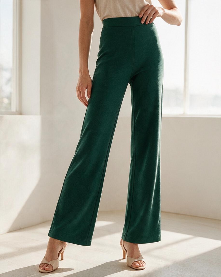 Pantalones Wide-Leg Verdes: Elegancia Relajada de Boutique