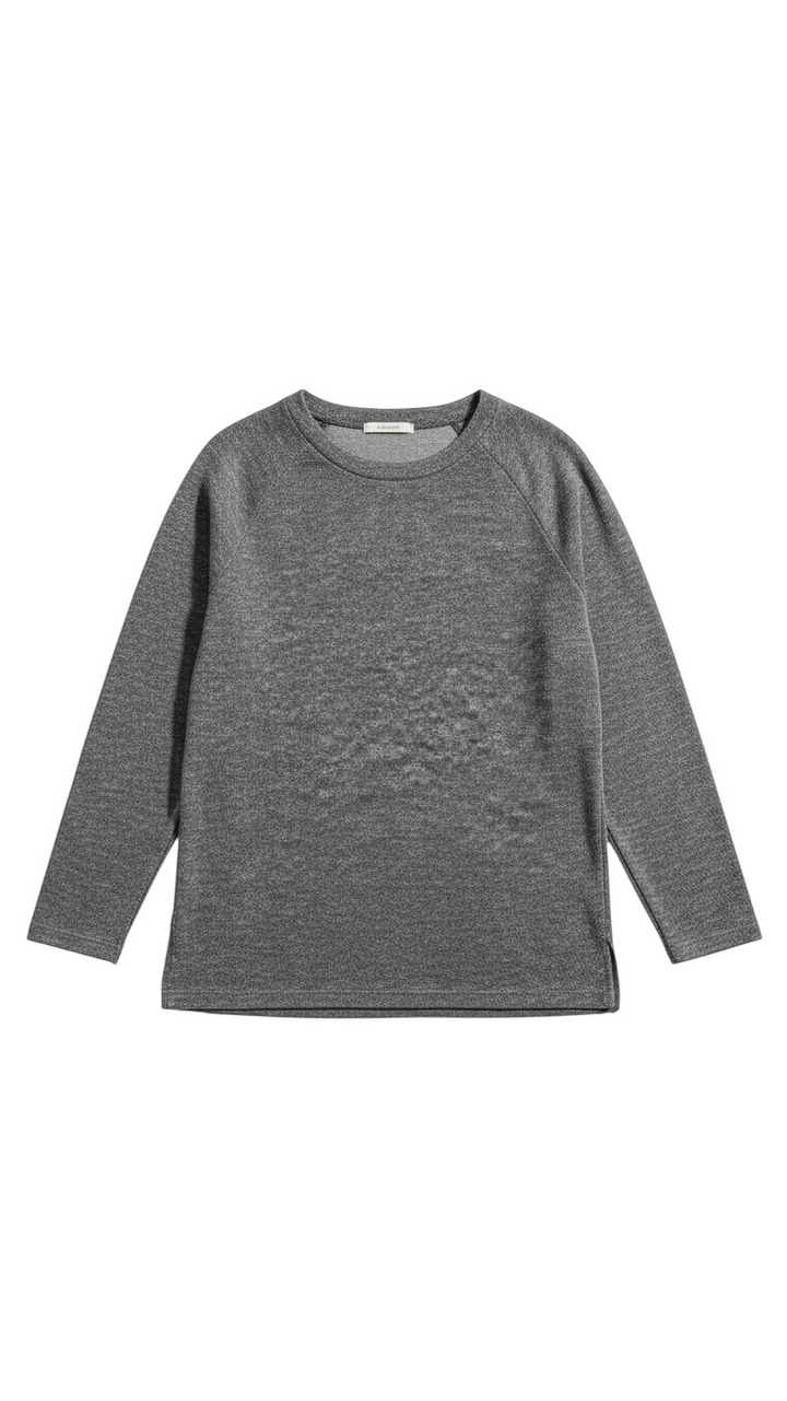 Gray Long Sleeve Top with Subtle Texture