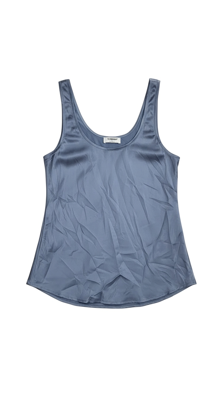 Top Sin Mangas Azul de Textura Suave | Colección Boutique