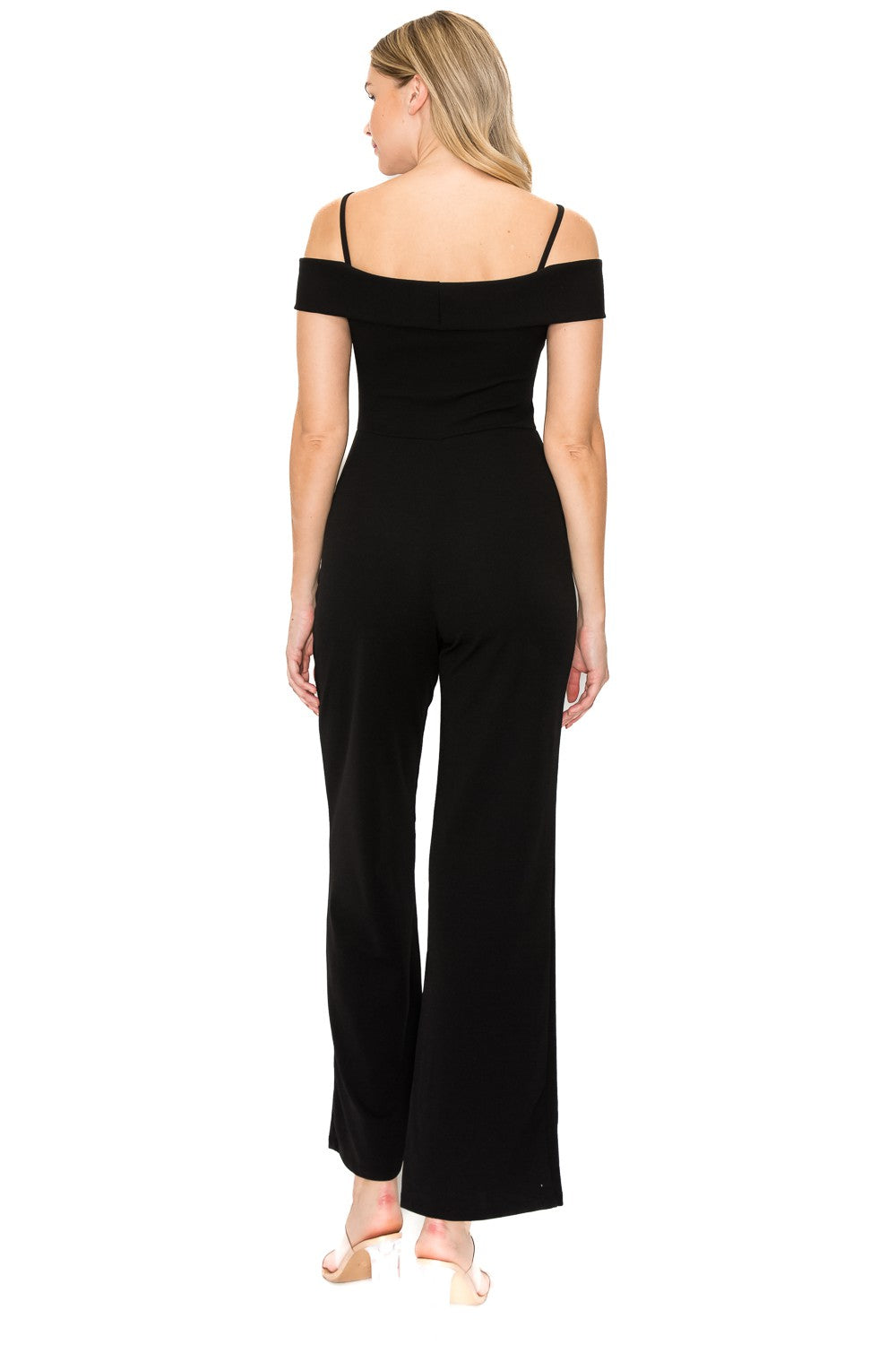 Jumper palazzo negro hombros caídos vestido by Yanet Collection