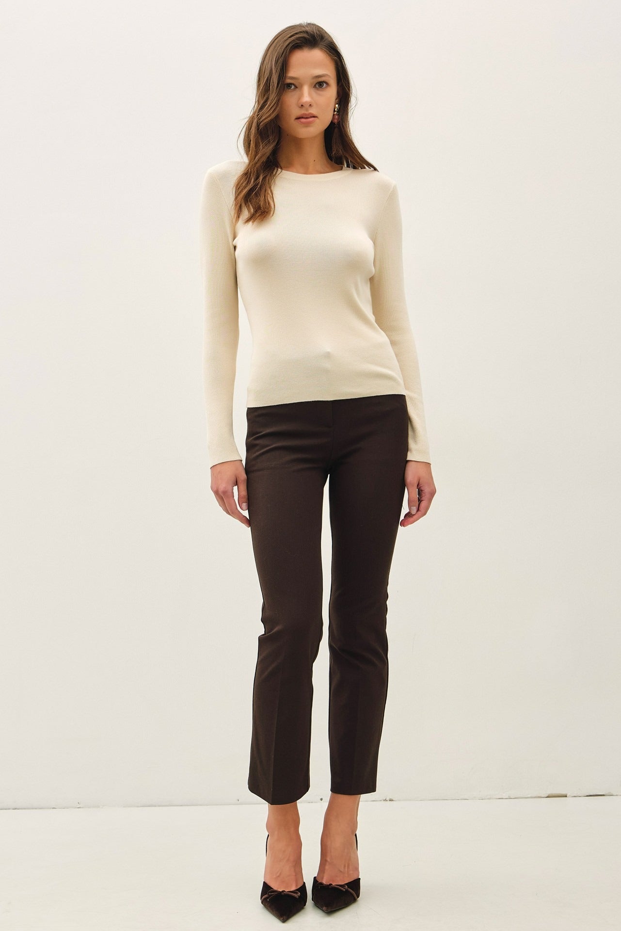Blusa Sueter Tejido de Manga Larga con Textura