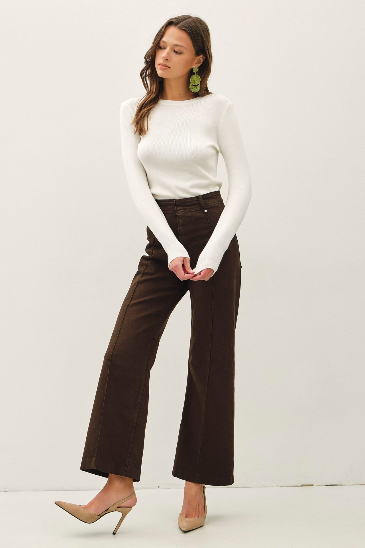 Blusa Sueter Tejido de Manga Larga con Textura