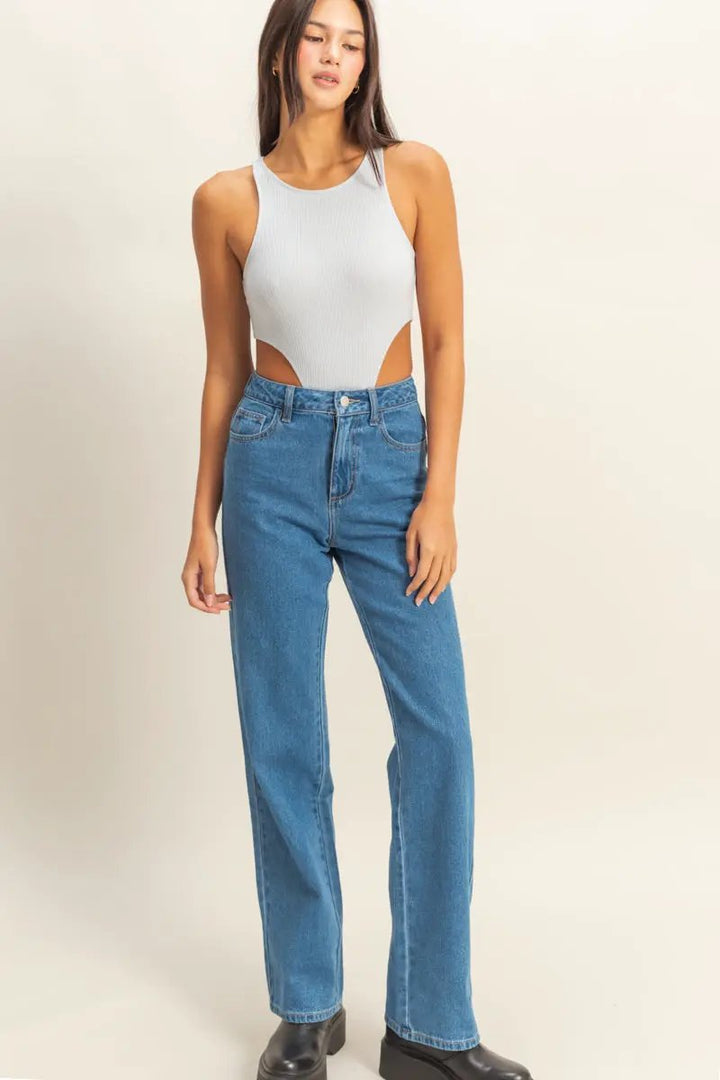 Jeans Mujer Talle Alto Corte Ancho Moda Casual by Yanet Collective