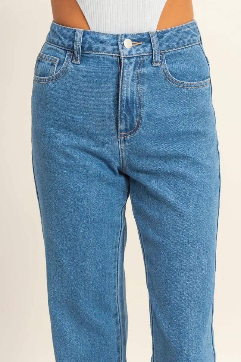 Jeans Mujer Talle Alto Corte Ancho Moda Casual by Yanet Collective