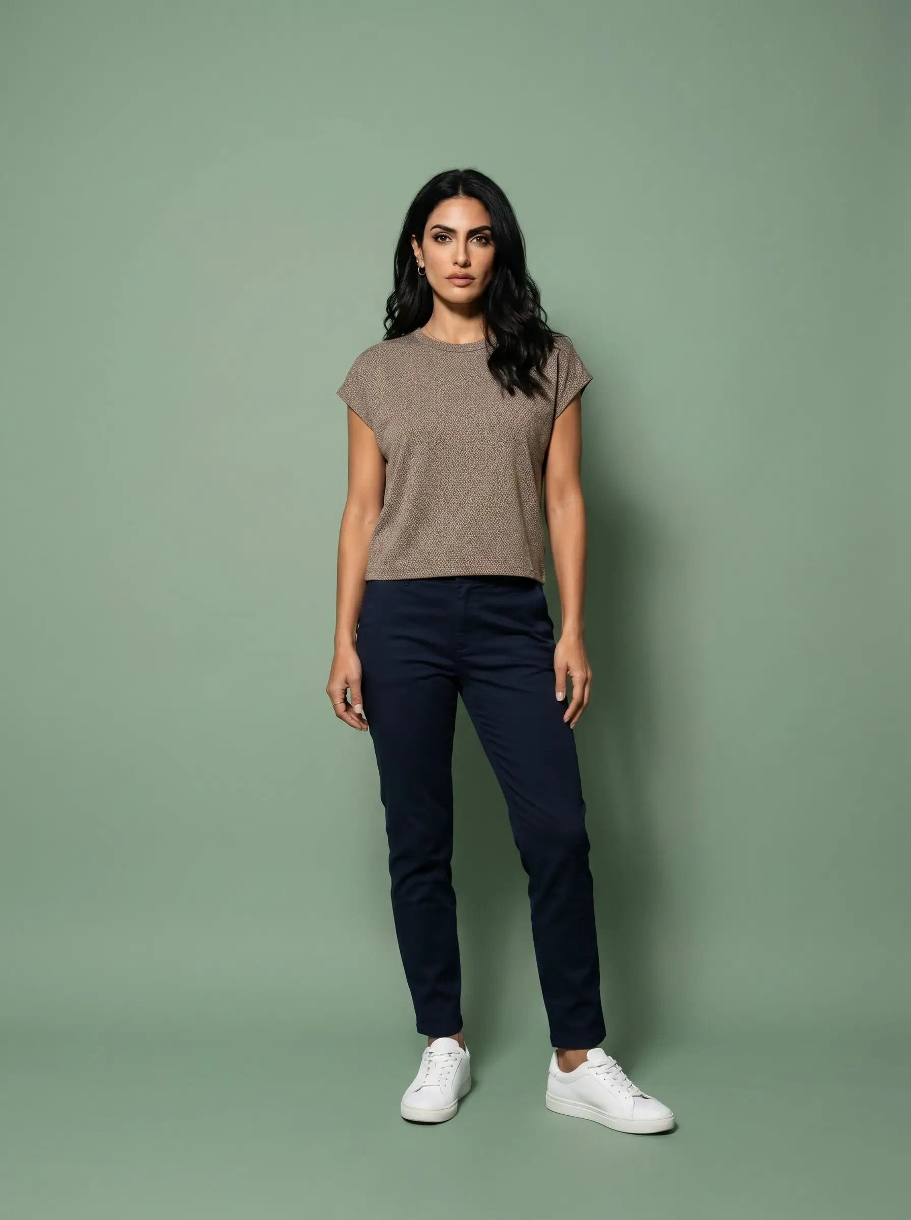 Yanet Collective Blusa café brillos -