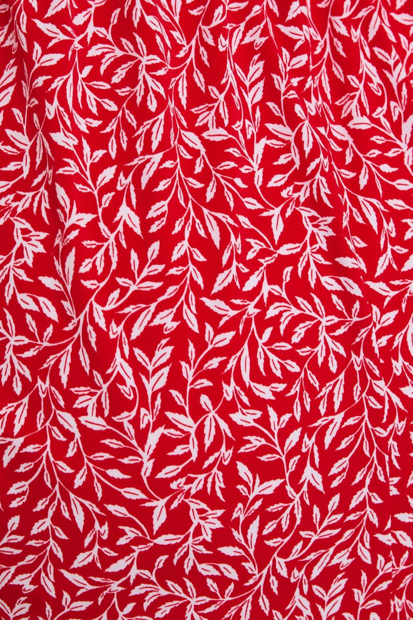 Blusa de Verano sin Mangas con Cuello Redondo y Lazo - Estampado Fluido